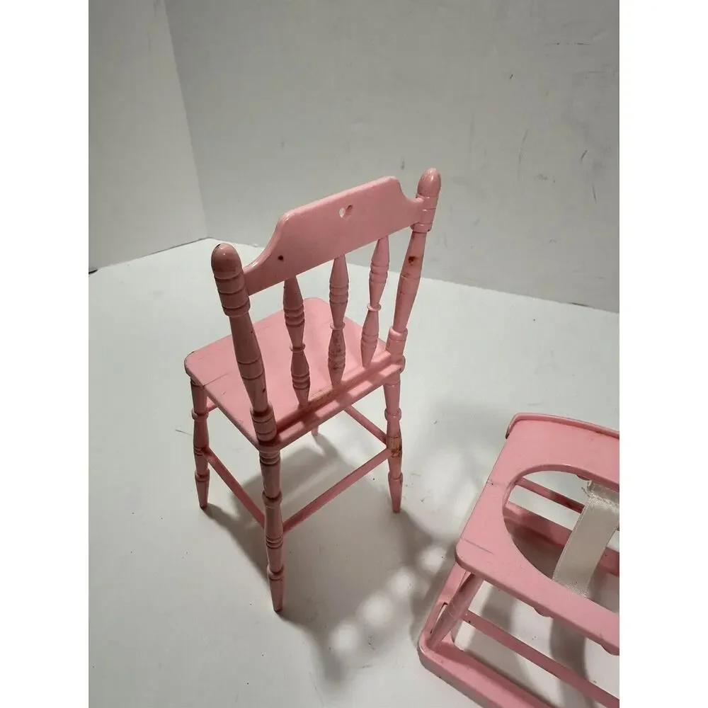 VTG 1988 Galoob Bouncin Baby Doll Pink Plastic Walker‎ w/ wheels + Chair